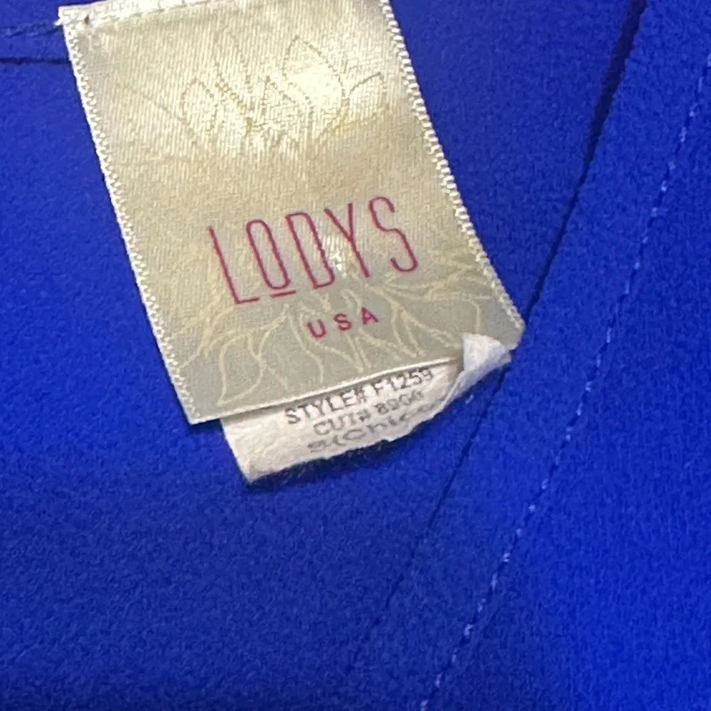 Lodys Royal Blue Blouse with Flutter Sleeves Size Small